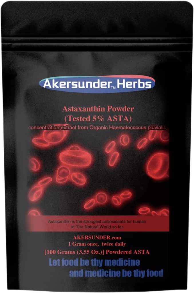Pure Haematococcus pluvialis לחלץ אבקה, 100 גרמים, astaxanthin (ASTA) > 5%, נוגדי חמצון חזקים יותר