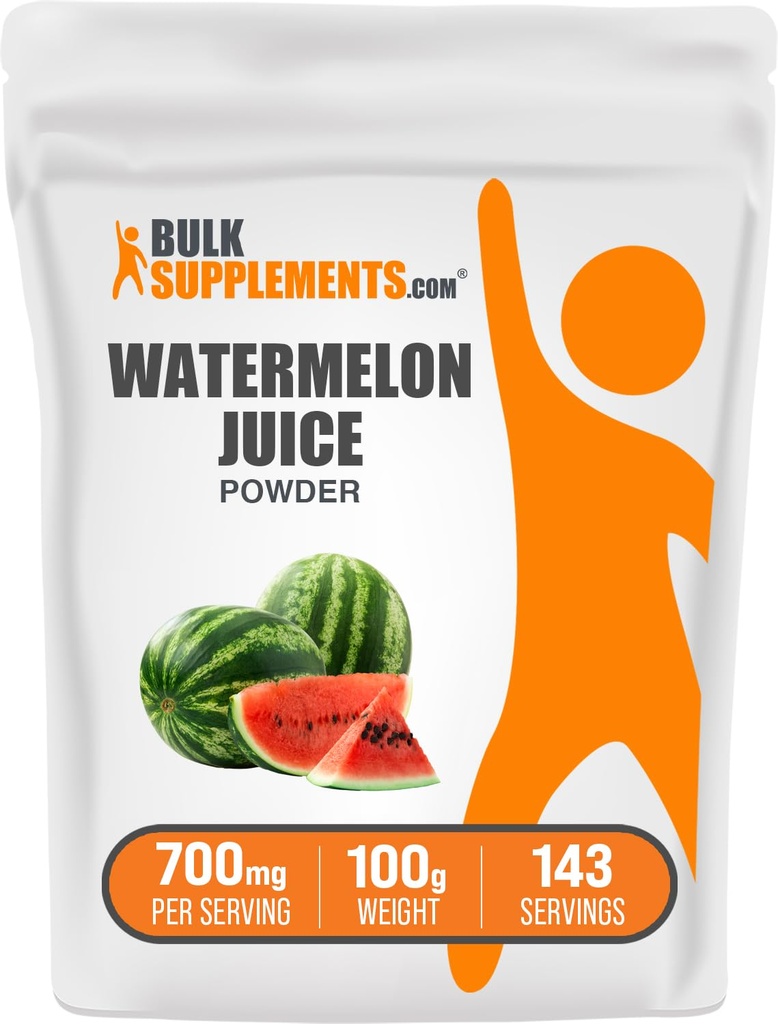 BulkSupplements.com Watermelon Juice אבקה - מפירות Watermelon פירות, אבקת פירות, תוסף Hydation - 700 מ"ג למשרת, 100g (3.5 oz) (Pack of 1)