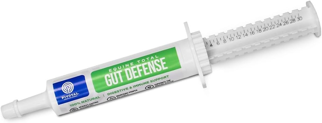 Equine Total Gut Defense - All-Natural Digestive & Immune Support Supplement for Horses - שמירה על רמות הדוקטורט - תמיכה ב- 100% טבעי - מיוצר בארה"ב