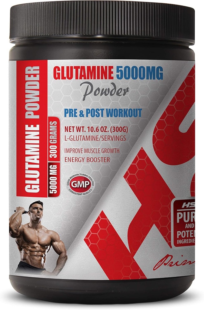 שם הסרטון: Workout Muscle Builder - Pre & Post Workout - GLUTAMINE אבקה 5000MG - l-glutamine - 1 יכול 300 גרמים