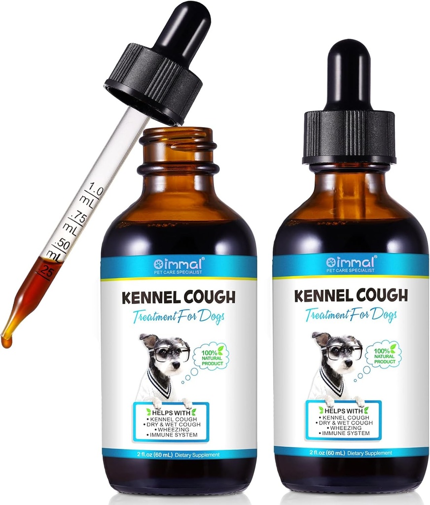Kennel Cough for Dogs- Kennel Cough Treatment, תוספי מזון טבעיים לכלבים, Gentle Dog Congestion Relief (2 Fl Oz)
