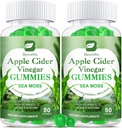Apple Cider Vinegar & Sea Moss Gummies, מינרלים ACV אורגני עם אמא תוספת תמיכה Immune, Digestive Health for Adults & Kids, Seamos Gummy עם ויטמין B6 B9, B12