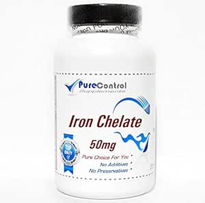 Iron Chelate 50 מ"ג / 200 קפסולות / טהור / על ידי תוספי PureControl