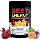 Nutrology Beet Energy O2, טרום עבודה אבקה, אנרגיה, אנדורנס ו Nitric Oxide Booster עם אבקת Beet, Yerba Mate, הסתגלות ואלקטרוליטים, טבעוני Pre Workout, תשוקה פירות פלאמור, 30 משרתות