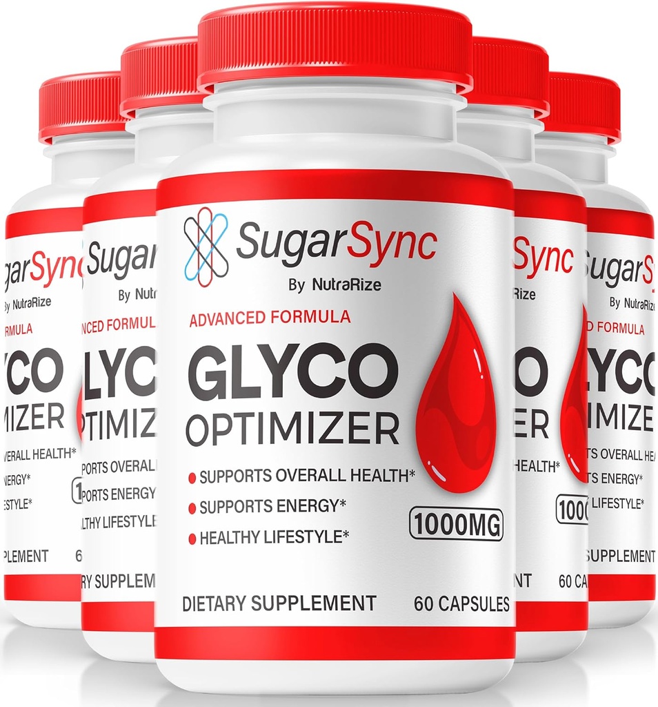 NutraRize (5 Pack) Sugar Sync Glyco Optimizer קפסולות, רשמי SugarSync Glyco Optimiser, Sugar Sync Joint Optimizer, Sugar Sync Gluco ניקויse Detox Formula, SugarSync Glycol ביקורות (300 קפסולות)