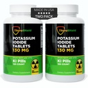טבליות Potassium Iodide - 130 מ"ג Iodine טבליות עבור קרינה חשיפה | ארה"ב עשתה כדורי Fallout גרעיני KI Pills YODO Naciente 120 טבליות (2 Pack)