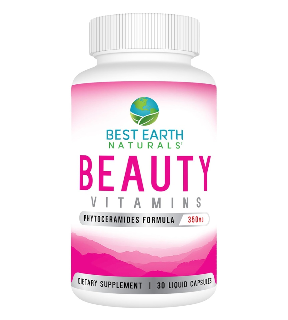 Best Earth Naturals Beautys Phytoceramide Pills - תוספת תמיכה מהירה העור עם Alpha Lipoic Acid ועוד כדי לעזור לקדם את העור הhydrated - 30 Count
