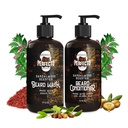 Perfecto Beard Wash & Beard Conditioner להגדיר עם Argan ו Jo Joba שמנים - מחזקים ו Softens - Natural Sandalwood Scent