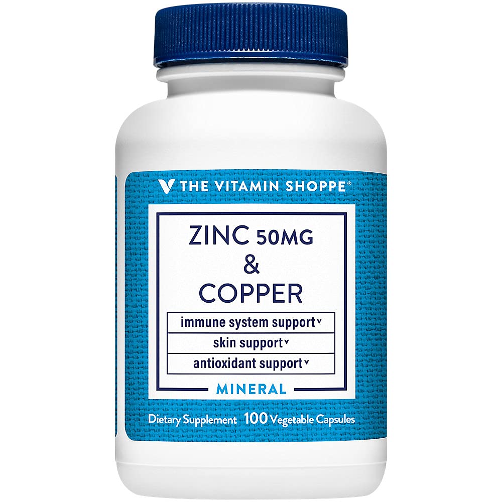 Znc with Copper - תמיכה בבריאות החיסון - 50 MG (100 קפסולות צמחוניות)