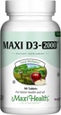 Maxi-Health ויטמין D3 2000 IU - עבור תפקוד שרירים בריא, בריאות העצם ותמיכה החיסון - 90 טבליות - תוסף הכשר הטוב ביותר למבוגרים