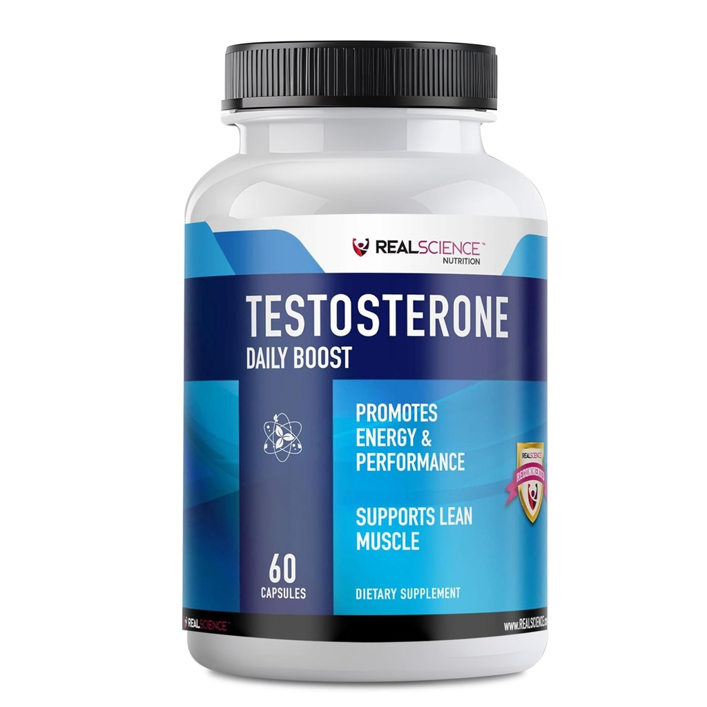 Daily Boost Free טסטוסטרון Booster for Men - תוספת חזקה ביותר לגידול שרירים, פיתוח גוף ואנרגיה עם 9 רכיבים חזקים - 60 קפסולות
