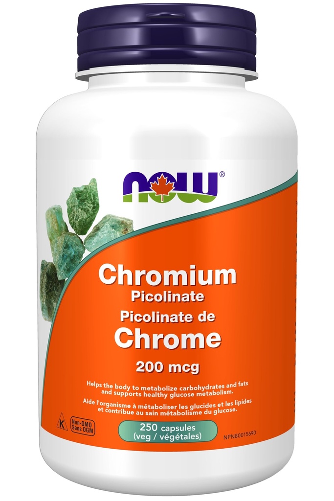 עכשיו תוספי מזון, Chromium Picolinate 200 mcg, Insulin Co-Factor *, 250 ואג קפסולות