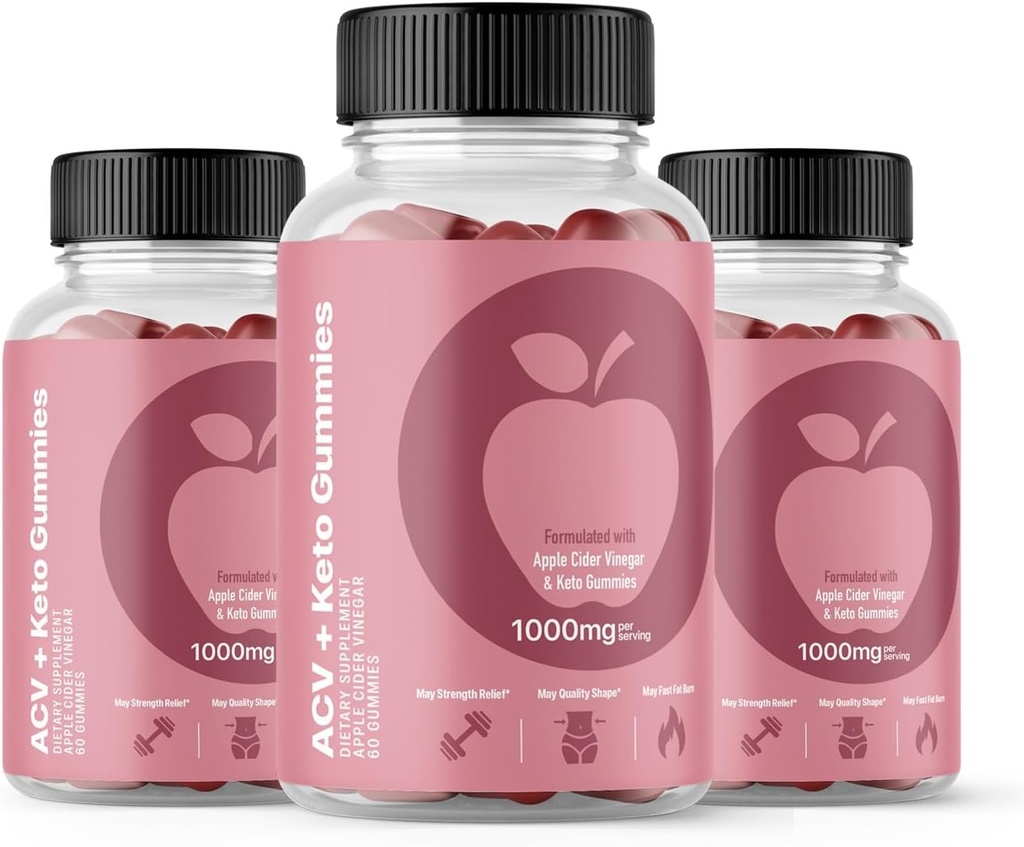 (3 Pack) Svelte ACV Gummies Advanced Formula, Svelte Gummies 1000 מ"ג, 180 ספירה