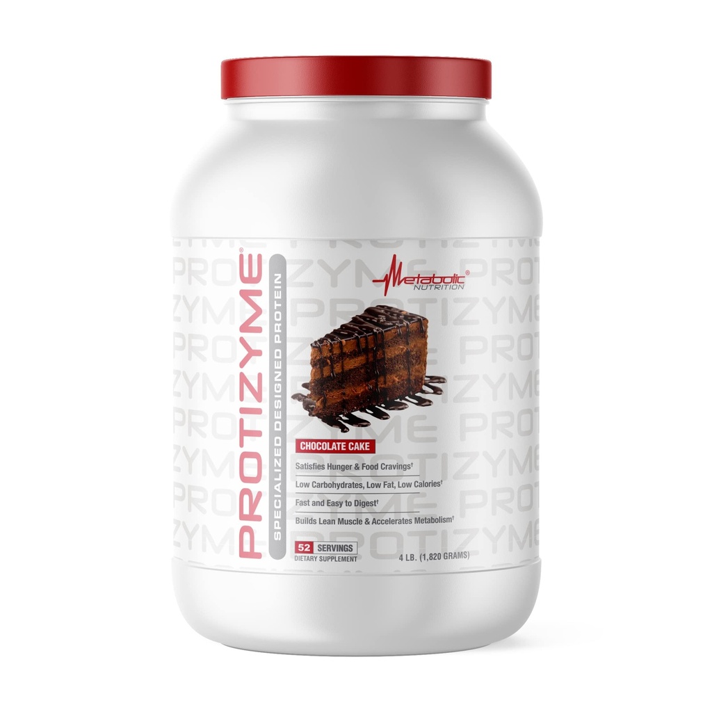 תזונה מטבולית, Protizyme, 100% אבקת חלבון Whey, חלבון גבוה, פחמימות נמוכות שומן שומן חלבון, Enzymes, 24 ויטמינים ומינרלים חיוניים, 4 פאונד, 52 משרתים