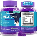Melatonin Gummies 30 מ"ג למבוגרים - כוח מקסימלי מלטונין חניכיים להרגעה & Soothing, Exogenous Melatonin תוסף עם FOS עבור Immune, Gut Health ו- pH Balance, סוכר חינם -120 הרוזן