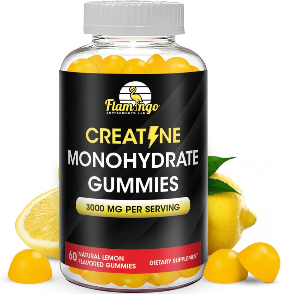 Creatine Gummy תוספת לימון פלבורד Creatine Monohydrate טרום עבודה צ 'יפס עבור אנרגיה Boost, Creatine תוספת לבניית שריר וכוח, טבעוני, Non-GMO 90 Count