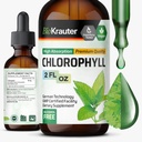 BIO KRAUTER נוזל Chlorophyll טיפות - תמיכה נקייה ו- Immune - Internal Deodorant - Sodium Copper Chlorophyllin לחלץ תוסף - 2 fl oz oz