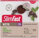 SlimFast Keto Fat Bomb חטיף גביע, שוקולד Mint, Keto חטיפים לירידה במשקל, דלת פחמימות עם 0g תוספת סוכר, 14 Count Box (Packaging May Vary)