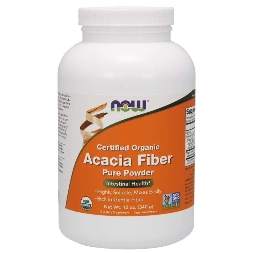 עכשיו מזונות אבקת סיבים, Acacia אורגני, 12-Ounce (Pack of 3)