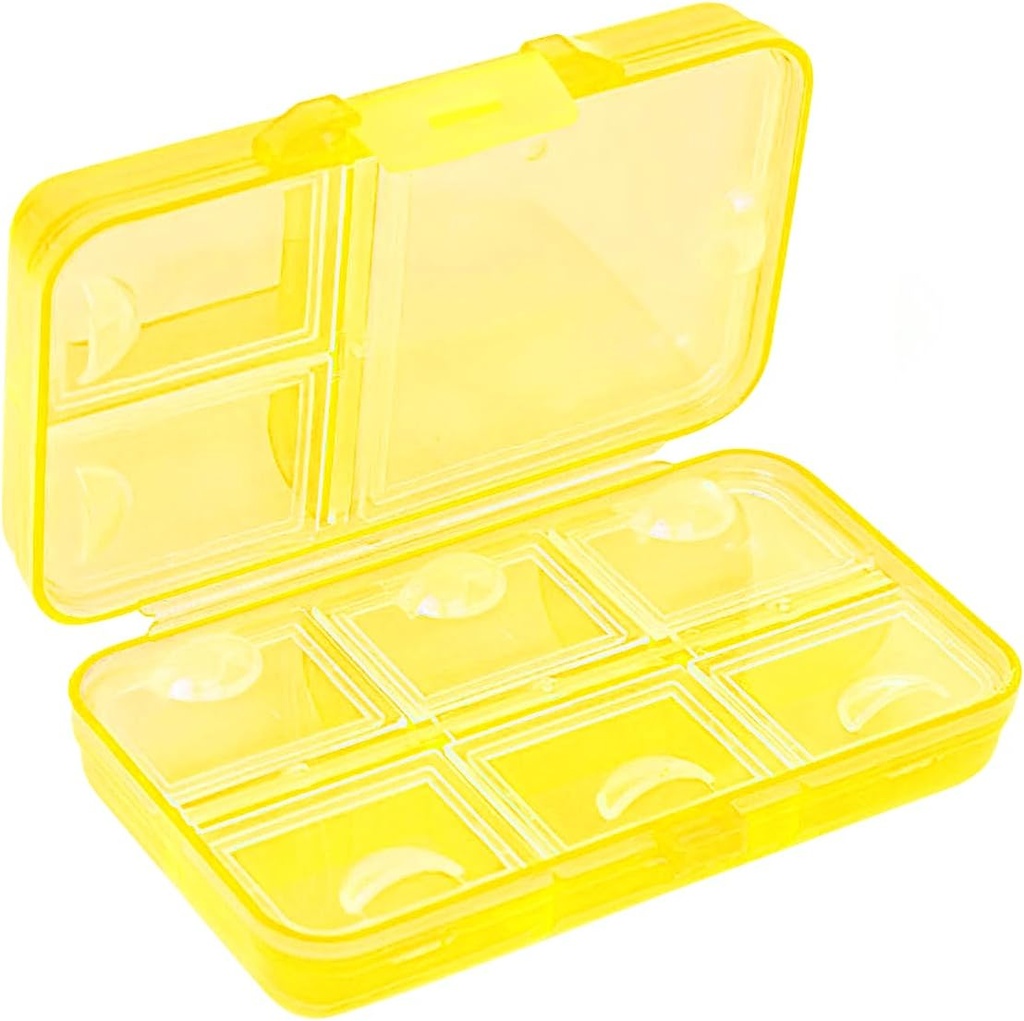 גלולת גלולה, Portable Pill Case, 9 תאים Moisture-Proof Travel Pill Case עבור ויטמינים, תרופות, שמן דגים, תוספים, Pill Dispenser (Yellow)