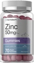 Horbäach Zinc 50 מ"ג | 70 חניכיים | מעורבים ברי פלאמור | טבעוני, non-GMO וגלוטן חינם פורמולה | Zinc Citrate Dietary Supplement