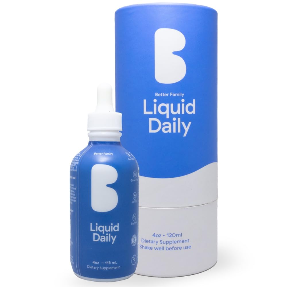 משפחה טובה יותר - נוזל יומי Multivitamin - All-in-One Wellness Drop - All Ages & Genders - Methylated ויטמינים - No Sugar or Artificials - Gluten Free, non-GMO - תוספת תזונתית - 4oz (120 מ"ל)