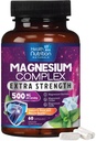 Magnesium Complex כמוסות 500 מ"ג עם Oxide, Glycinate, Malate, Citrate - High Absorption Complex Chelated Magnesium מינרלים תוספת - עבור שריר, עצמות ותמיכה בריאות הלב - 60 קפסולות