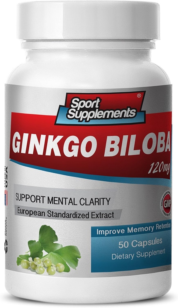 תוספי המוח עבור Memory and Focus - גינקו BILOBA 120MG - Gingko biloba Plant, Focus תוספים למבוגרים, Gingko biloba תוספי, גינקו biloba Pills טבעי, זיכרון תוסף 1B 60 Caps Caps