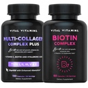 ויטמינים רעילים Multi Collagen Plus Pills + Biotin Complex Pills