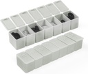 מארגנת גלולות קטנות שבועיות, 7 Day Pill Case, Dailyוויטמין Case Medicine Box, Pill Containers for Medicine Supplements Fish Oil (2Pcs,Grey)