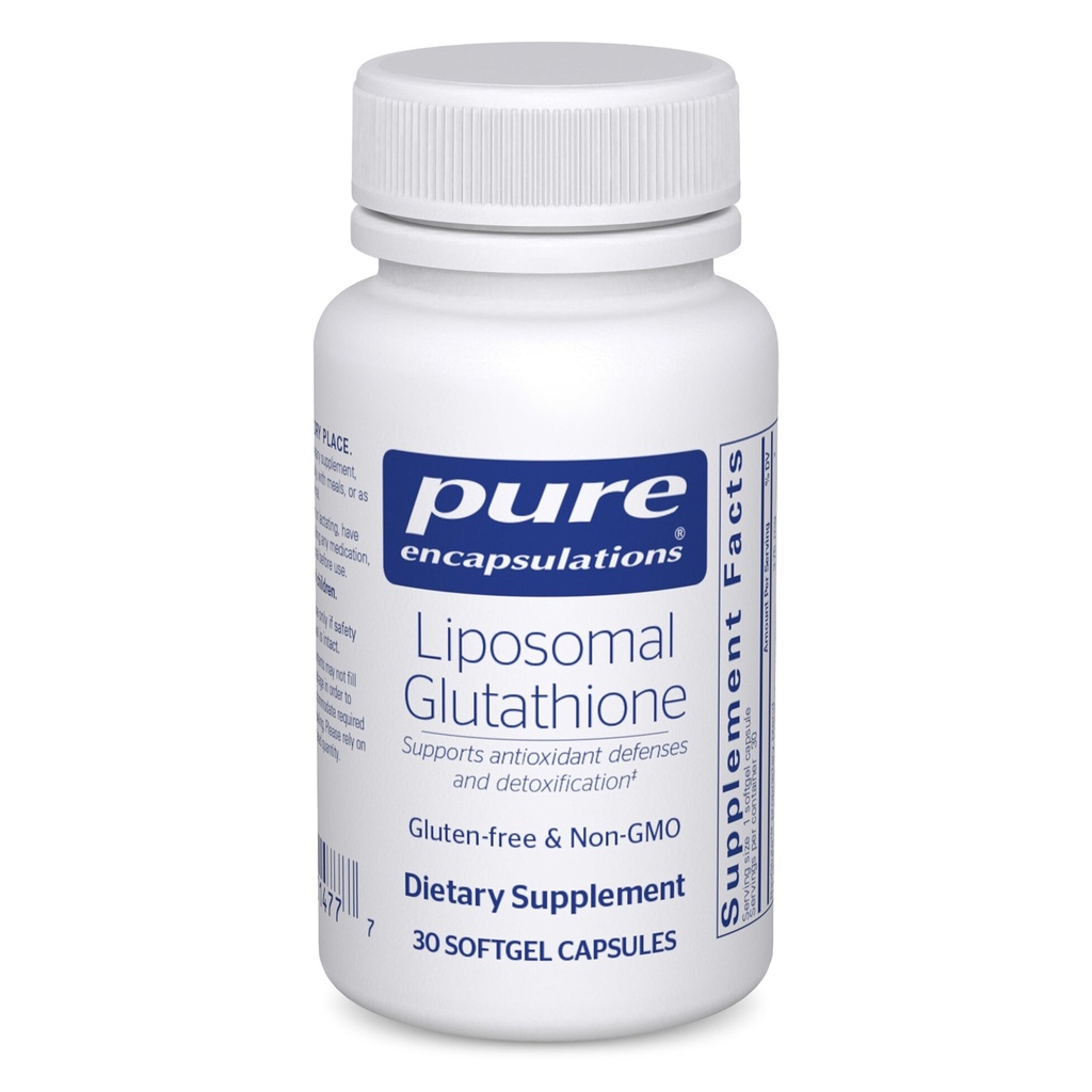Pure Encapsulations Liposomal Glutathione - Immune Support & Liver Detox* - Antioxidant Protection - עם Setria Glutathione - non-GMO - 30 קלפיות Softgel