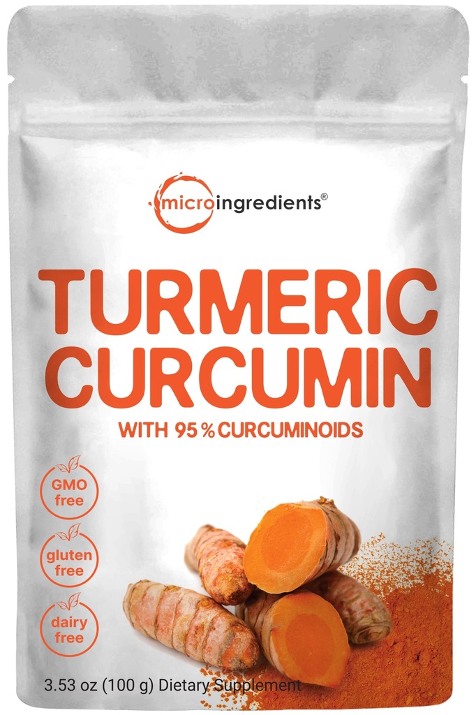 תמצית Turmeric של 95% Curcuminoids (Natural Turmeric Extracting and Turmeric Supplements), 100 גרמים, עשיר באנטיoxidants עבור תמיכה משותפת & Immune, No GMOs, Friendly, India Origin