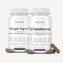 Fadogia Agrestis 600 מ"ג + Turkesterone 500 מ"ג Bundle (2X יותר טהור - 20% תמצית סטד) (3X Absorbency עם bioPerine & hydroxypropyl-Beta-Cyclodextrin) תומך שריר בריא התאוששות, סטטי - טבעוני טבעוני טבעוני