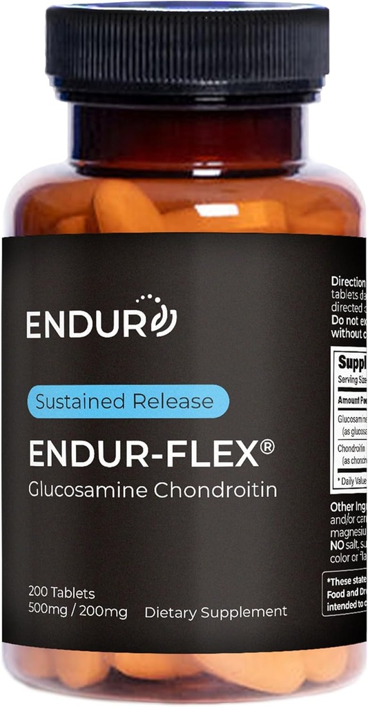 ENDUR-FLEX, Glucosamine Chondroitin משותף תוספת תמיכה עבור עזרה לשמור על הניידות Active שלך, Gluten חינם, 500 מ"ג / 200 מ"ג (200 טבליות)