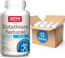 Jarrow Formulas Glutathione מופחת 500 מ"ג - 120 Veggie קפסולות - Intracell Antioxidant- Quality Glutathione תוספים - תמיכה מחזור של ויטמינים C & E- non-GMO- Gluten Free- טבעוני, 12 Packs