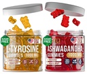 L-Tyrosine Gummies + Ashwagandha Gummies - L Tyrosine תוסף Ashwagandha תוספי Bundle - Ashwaganda, L-Tyrosine לילדים ומבוגרים - 60 Ashwa Gummies, 60 L-Tyrosine Focus Gummies