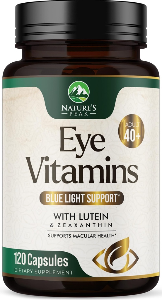 ויטמין עין ומינרל תוסף - מכיל Zinc, Copper, Lutein, & Zeaxanthin, תומך יבש עין סטרין, חזון בריאות למבוגרים, non-GMO, טבעוני עין גלולות & מינרלים תוספי - 120 קפסולות