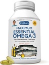 ANDREW LESSMAN מקסימום אומגה 3 כתום - 360 Softgels - Ultra-Pure, שמן אומגה 3 גבוה. DHA גבוה, No Stomach Upset, No Contaminants, No Mercury. קל ל-Swallow Softgels