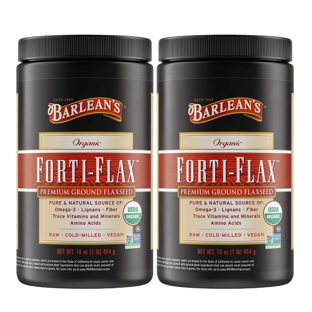 Perti-Flax Organic Flaxseed, Ground Whole Raw Seeds, אומגה 3 תוספת עם Lignans ו Dietary סיבים, Bulk Ground Flax Seed, 16 oz, 2 Pack