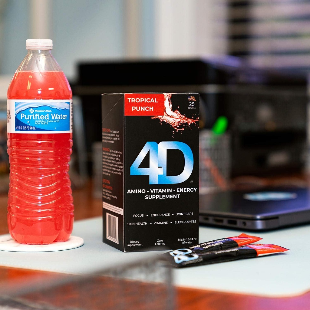 4D אנרגיה נקייה Amino-Vitamin-Energy-Supplement 25 יחידות ב 1 Pack, 25Count ()