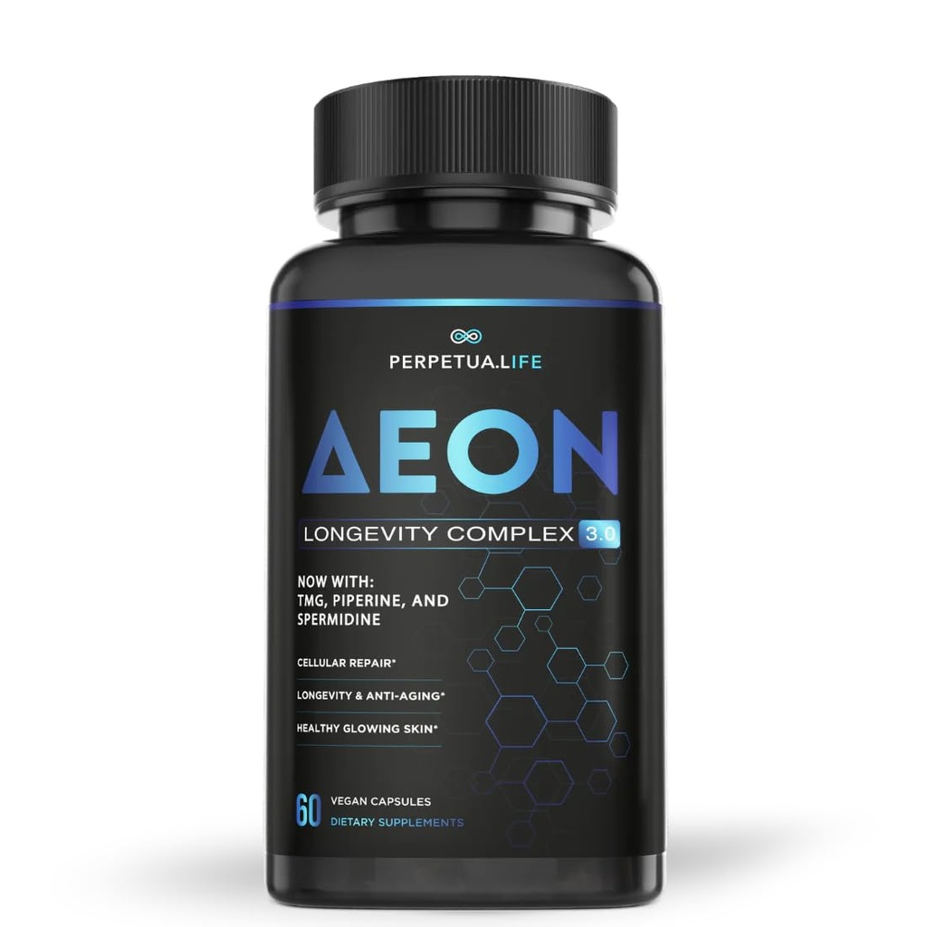 AEON Liposomal NAD+ Longevity Complex, עם NAD+, NR, Resveratrol, Quercetin, Fisetin, L Theanine, TMG, EGCG, זרע, Astragalus, Anti-Aging, טבעוני, 60 קפסולות.