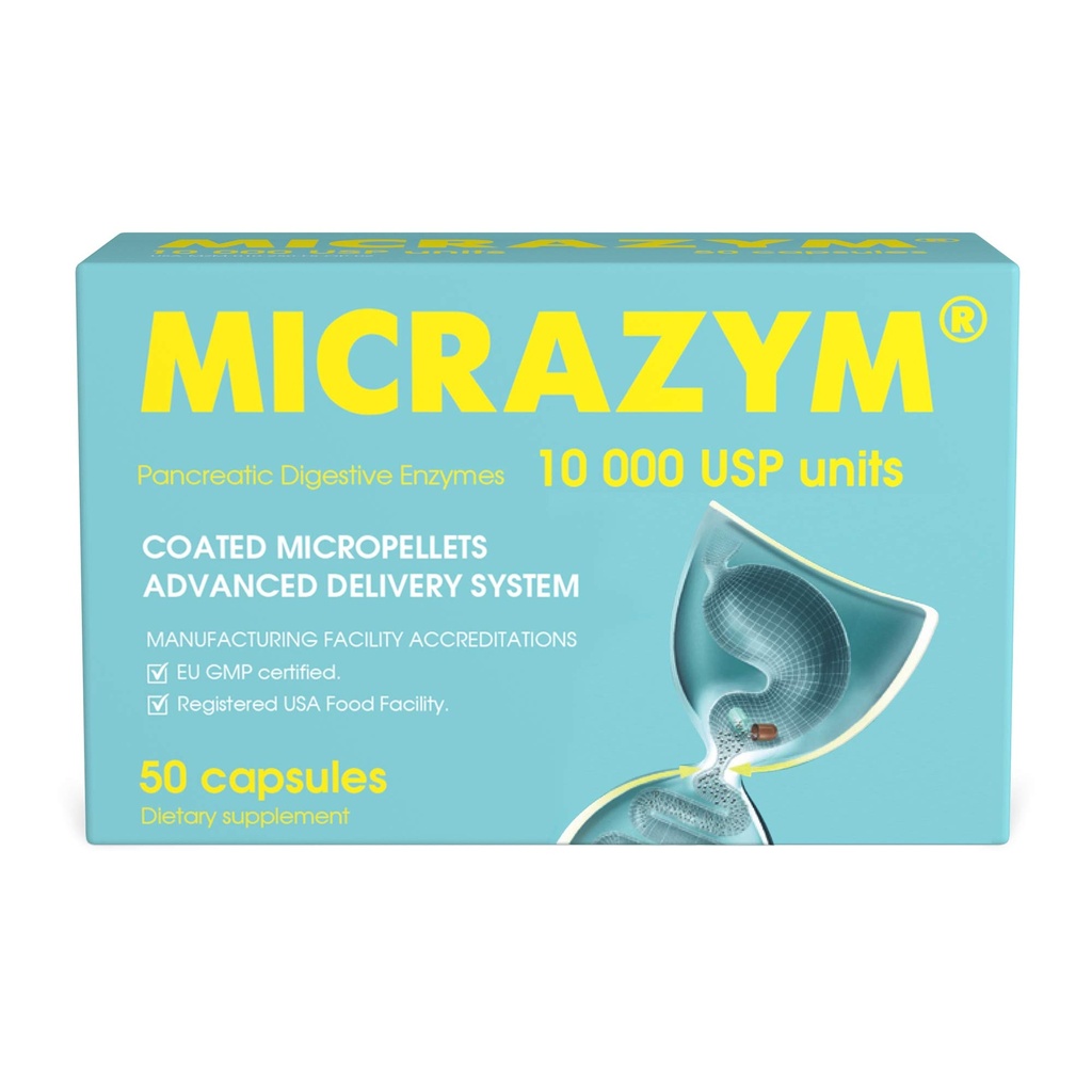 AVVA Pharm Pancreatic Enzymes - 10,000 USP יעיל Pancreatic Enzyme תוספי - Enzymes for Digest - 50 קפסולות פעילות מהירה עם Amylase, Lipase ו Protease