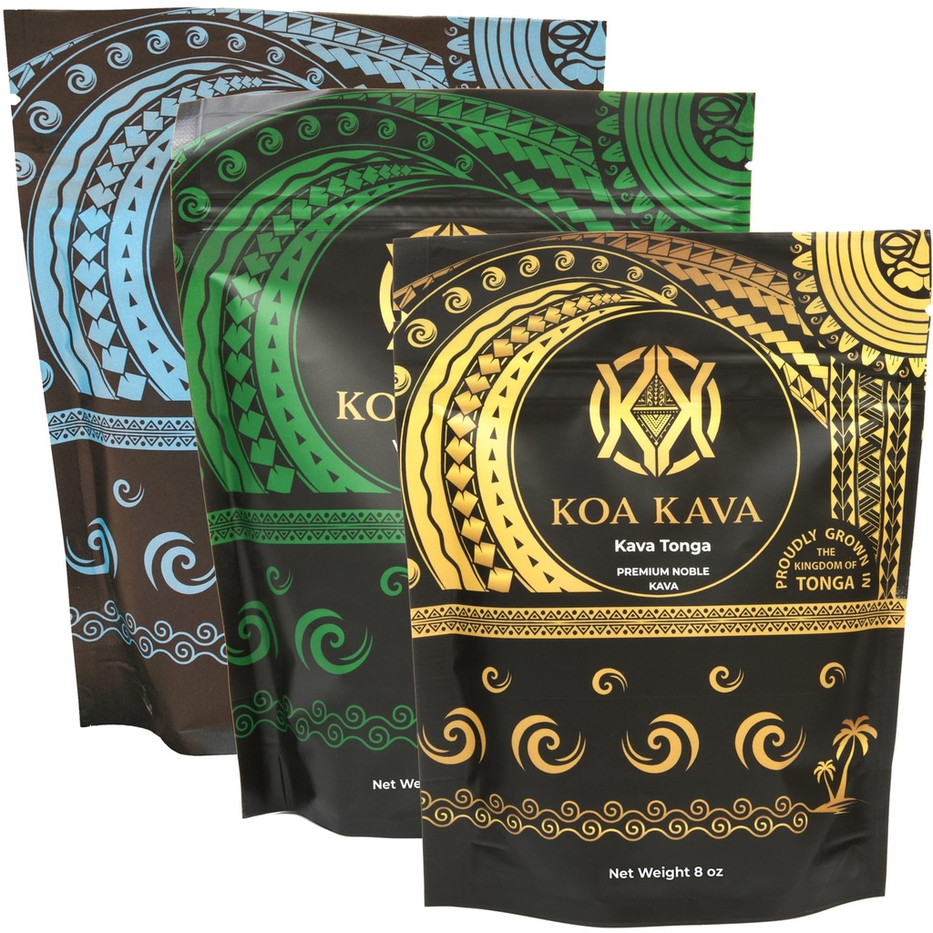 8 oz Koa Kava Bundle עם Premium Tongan, Fijian Waka ו Vanuatu Wakava Root אבקת