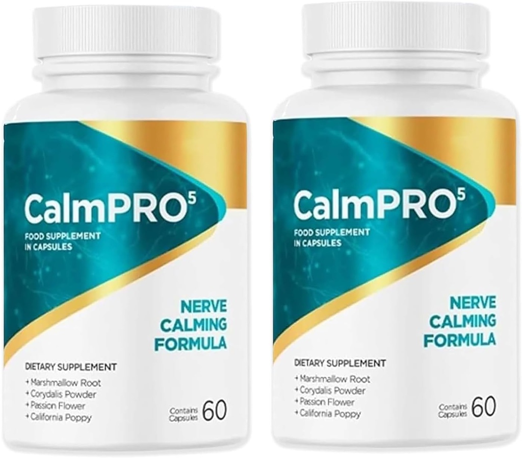 2 Packs Calmpro5, Calmpro5 קמחs, 2025 שדרג את Calmpro5 Nerve Calming פורפסולות פורמולה, No artificial Preservatives, No Milk (2 בקבוקים)