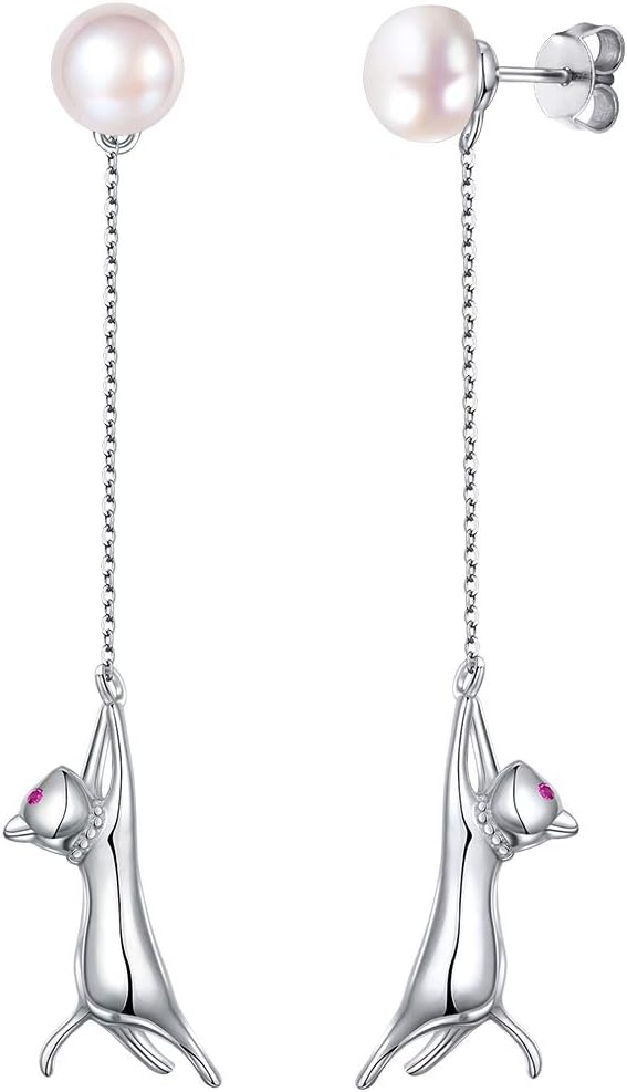 SILVERCUTE 925 Silver Earrings for Women,Silver Cat/Dinosaur/Devil Horn/Leaf/Snake/Skeleton שונים של סטאד אוזנייםרינג או אוזניים Cuffs