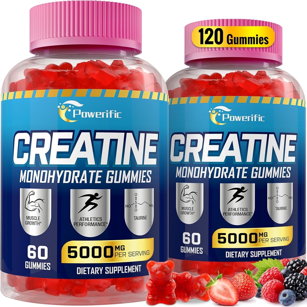 Creatine Monohydrate חניכיים עבור גברים ונשים טרום עבודה חניכיים עם טאורין, ויטמין B6 ו B12 Creatine Monohydrate Chewable עבור הגדלת כוח, אנרגיה, אנדורנס, שרירים, אורגני (2 Packs)