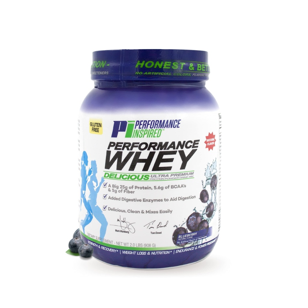 אבקת חלבון סגולה WHEY - All Natural - 25G חלבונים - BCAAs - Enzymes - סיבים ארוזים - Blueberry - 2lb