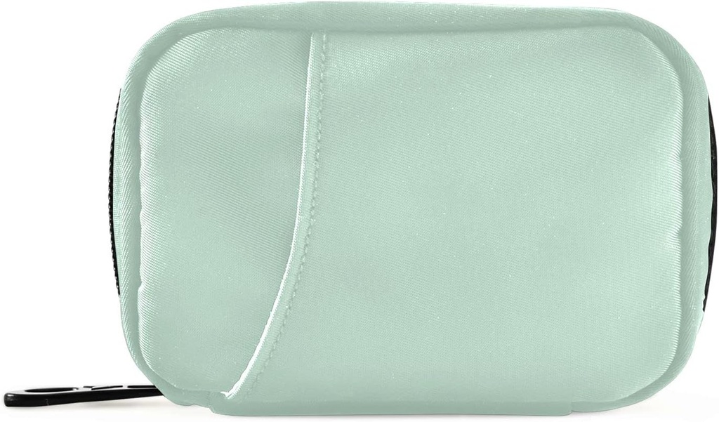 Naanle Pill Box 7 Day Pill Case Travel Pill Productionser Bag with Zipper Portable Weekly Case Size עבור תוסף ויטמין Holder, Solid Color Light Green, 4.6 x 3.14 x 1.88 Inch, 0.12 ק"ג
