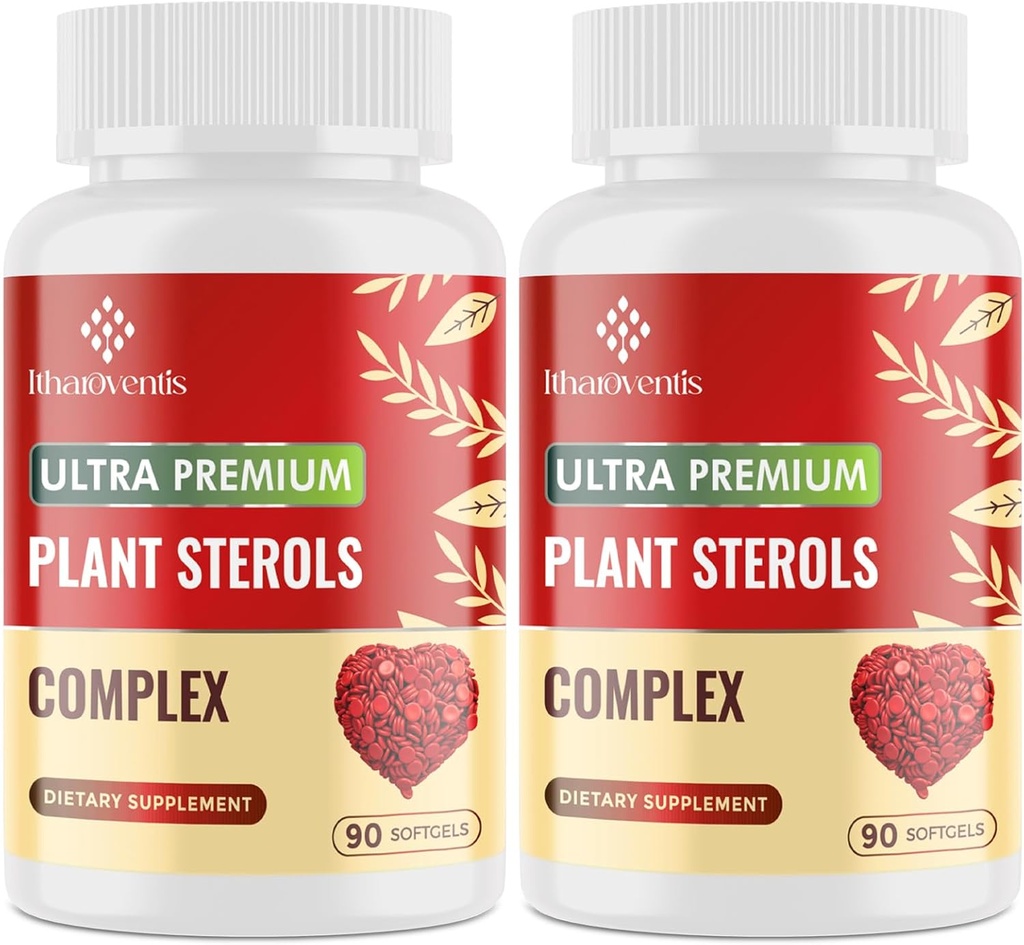 תוספי כולסטרול עם Plant Sterols, Niacin, Red Yeast Rice, Bergamot, אומגה 3 & Garlic - Advenced Absorption Formula - 180 Softgels