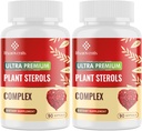 תוספי כולסטרול עם Plant Sterols, Niacin, Red Yeast Rice, Bergamot, אומגה 3 & Garlic - Advenced Absorption Formula - 180 Softgels